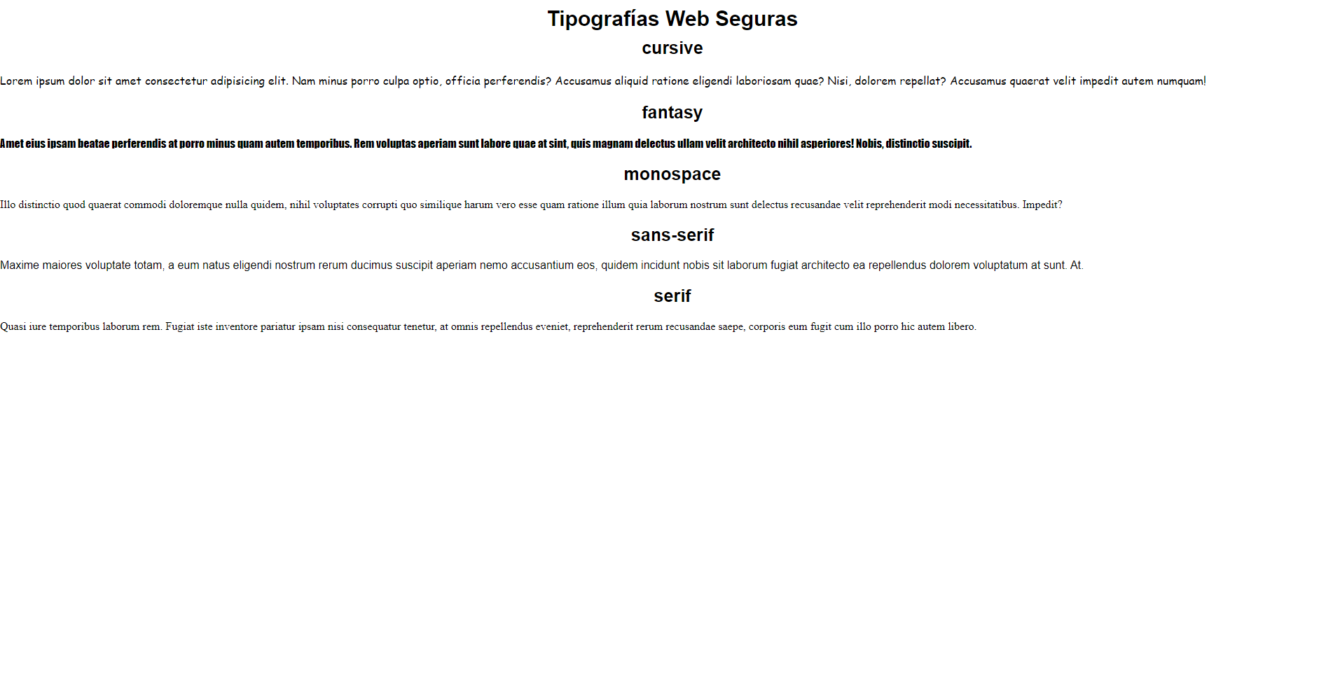 Tipografias Web Seguras